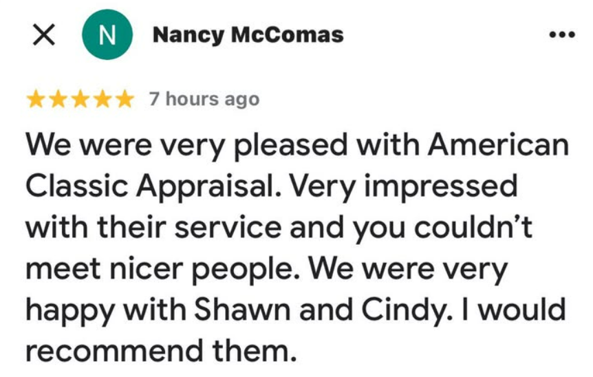 Nancy McComas — 5-star Google review